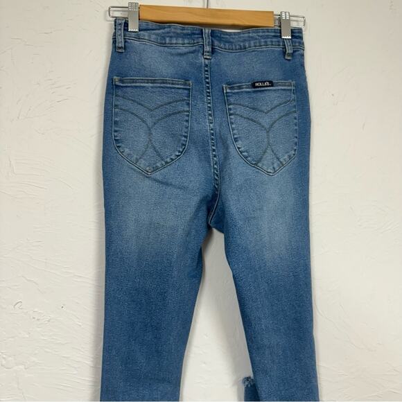 Rolla’s Blue High Rise Skinny Jeans Womens 28 Distressed Eastcoast Ankle Stretch - Picture 10 of 13